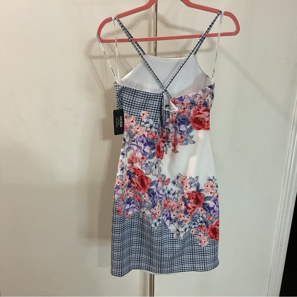 Guess Floral Checkered Mini Dress Size 12 NWT - Picture 9 of 13